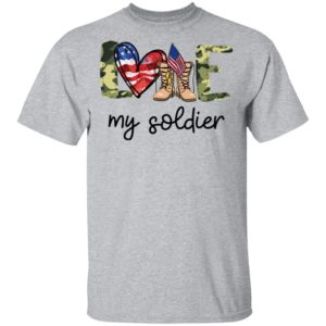 I Love My Soldier American Camo Boots Shirt