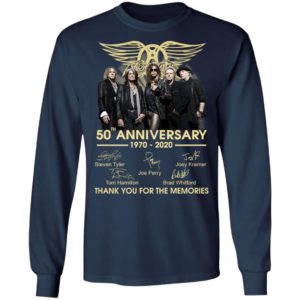 Aerosmith 50Th Anniversary 1970 2020 Thank You For The Memories Shirt