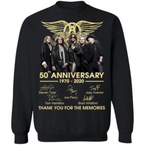 Aerosmith 50Th Anniversary 1970 2020 Thank You For The Memories Shirt