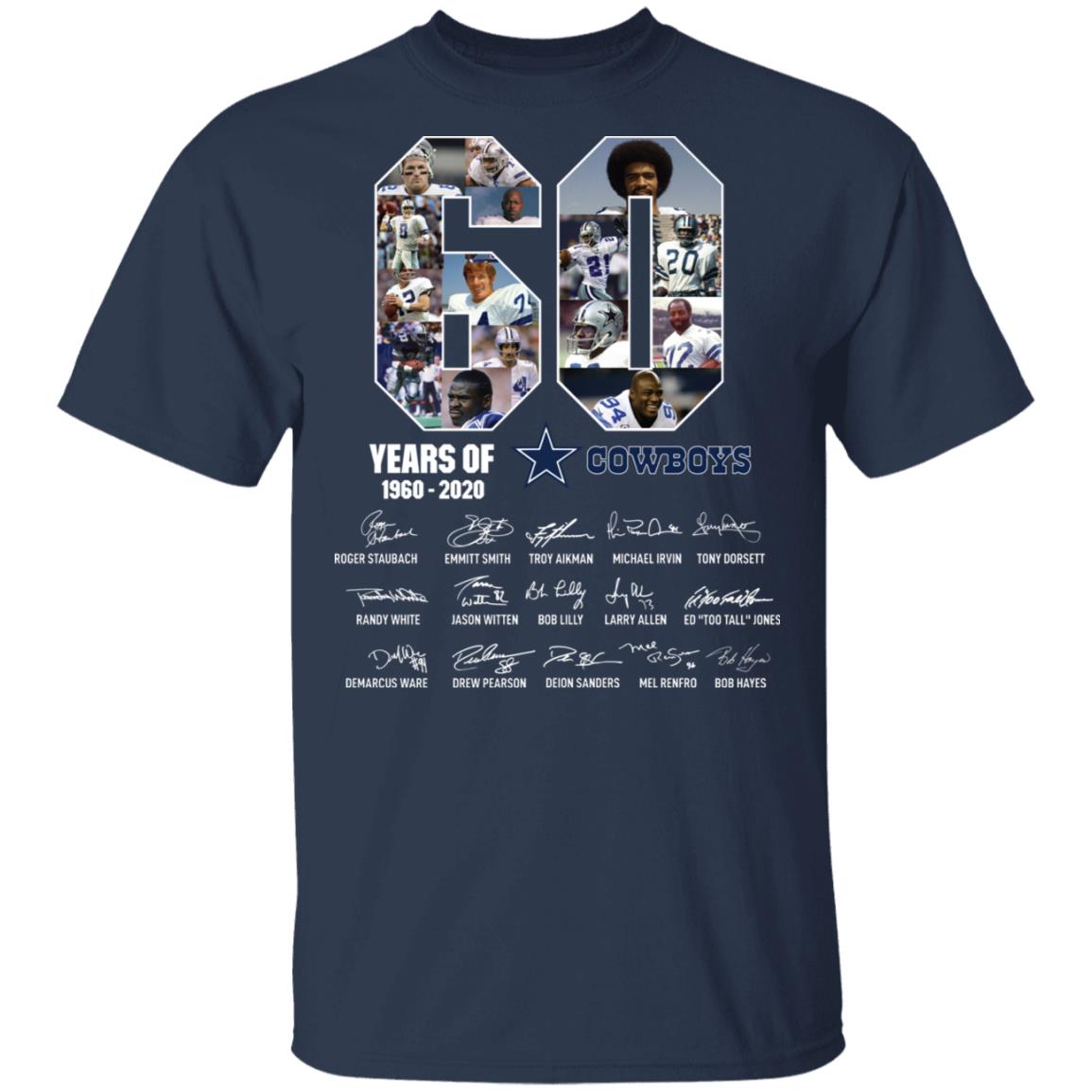 60 Years Of Cowboys 1960 2020 Thank You For The Memories Shirt image 60 Years Of Cowboys 1960 2020 Thank You For The Memories Shirt