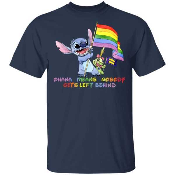 Stitch LGBT Ohana Means Nobody Gets Left Behind Shirt