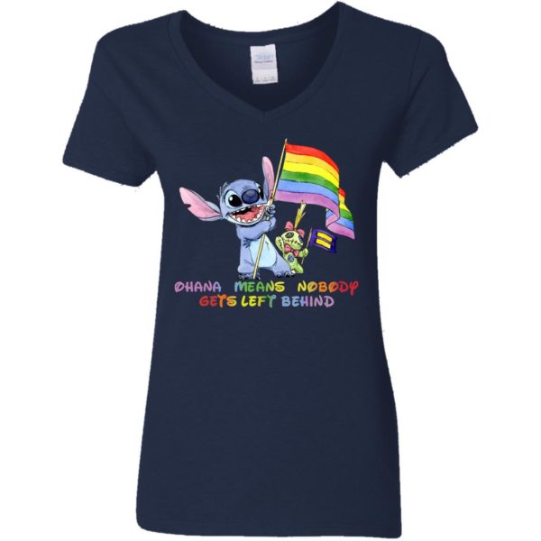 Stitch LGBT Ohana Means Nobody Gets Left Behind Shirt