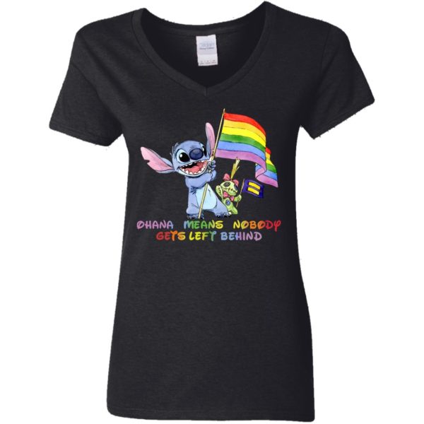 Stitch LGBT Ohana Means Nobody Gets Left Behind Shirt