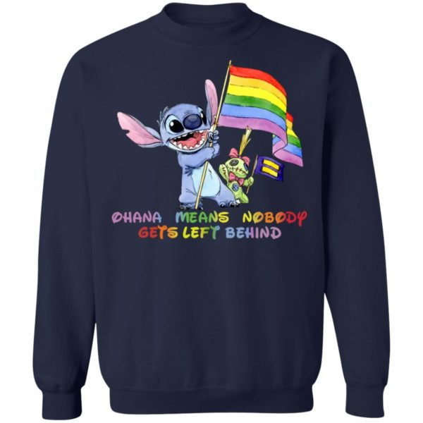Stitch LGBT Ohana Means Nobody Gets Left Behind Shirt