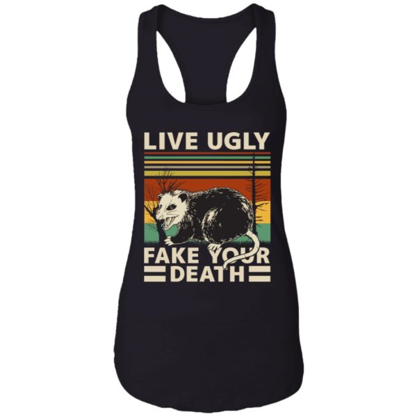 Live Ugly Fake Your Death OPossum Funny Ugly Cat Vintage Shirt