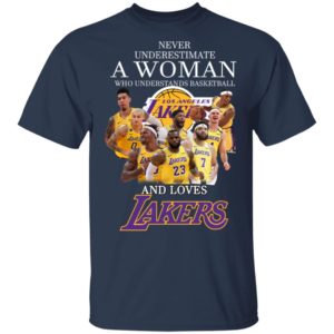 Never Underestimate A Woman Who Understands Baseball And Loves Lakers Shirt