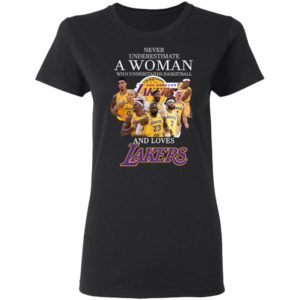 Never Underestimate A Woman Who Understands Baseball And Loves Lakers Shirt