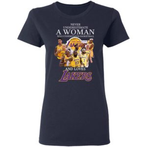 Never Underestimate A Woman Who Understands Baseball And Loves Lakers Shirt