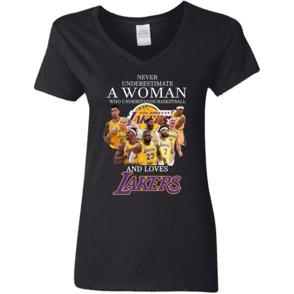 Never Underestimate A Woman Who Understands Baseball And Loves Lakers Shirt