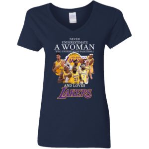 Never Underestimate A Woman Who Understands Baseball And Loves Lakers Shirt