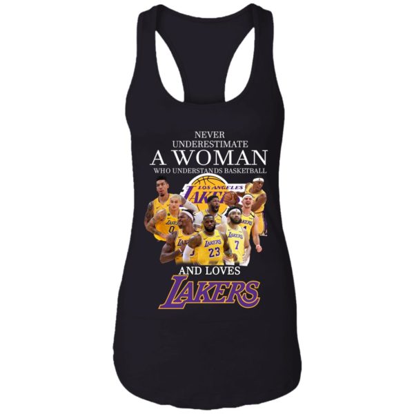 Never Underestimate A Woman Who Understands Baseball And Loves Lakers Shirt