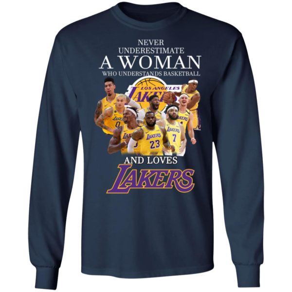 Never Underestimate A Woman Who Understands Baseball And Loves Lakers Shirt