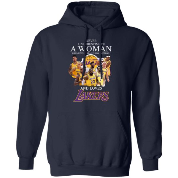 Never Underestimate A Woman Who Understands Baseball And Loves Lakers Shirt