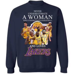 Never Underestimate A Woman Who Understands Baseball And Loves Lakers Shirt