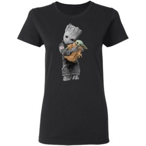 Baby Groot Hug Baby Yoda Cute Shirt