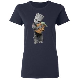 Baby Groot Hug Baby Yoda Cute Shirt