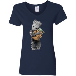 Baby Groot Hug Baby Yoda Cute Shirt