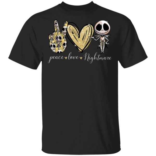 Peace Love Nightmare Jack Skellington Shirt