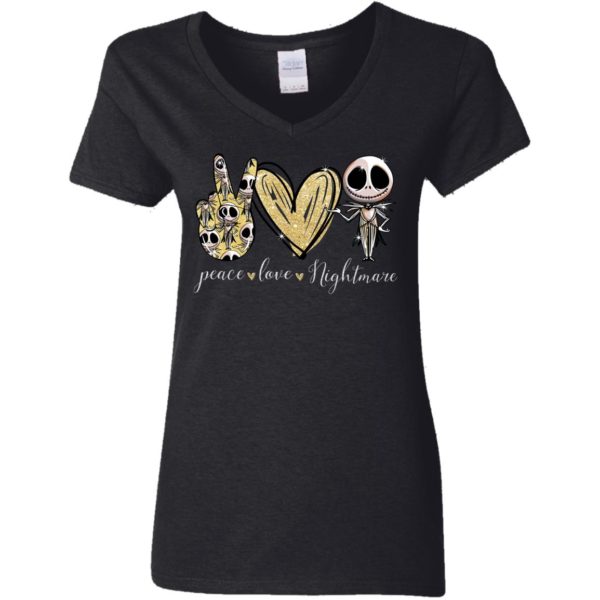 Peace Love Nightmare Jack Skellington Shirt