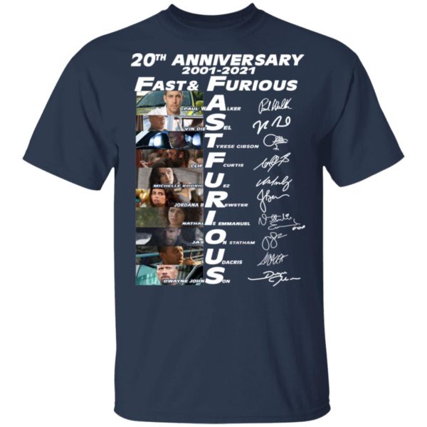 20th Anniversary Fast & Furious 2001 2021 Signature Shirt