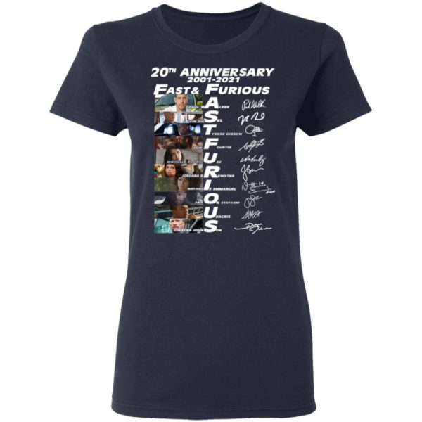 20th Anniversary Fast & Furious 2001 2021 Signature Shirt