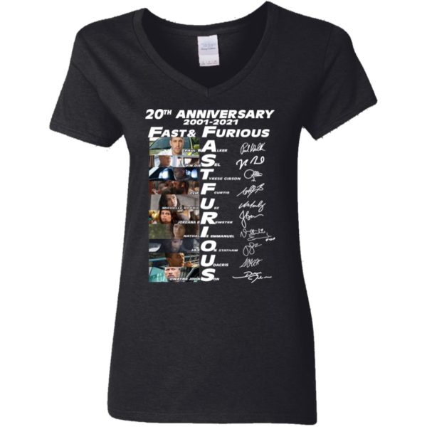 20th Anniversary Fast & Furious 2001 2021 Signature Shirt