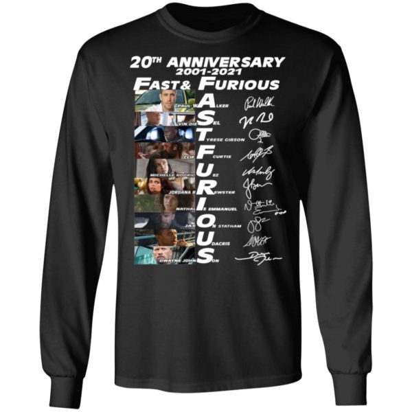 20th Anniversary Fast & Furious 2001 2021 Signature Shirt