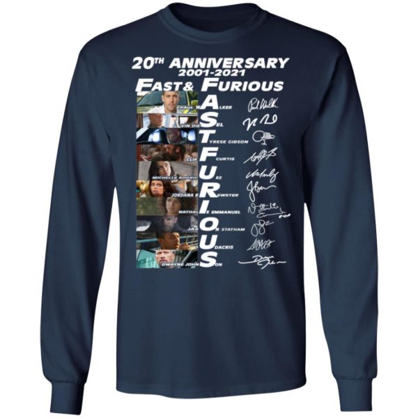 20th Anniversary Fast & Furious 2001 2021 Signature Shirt