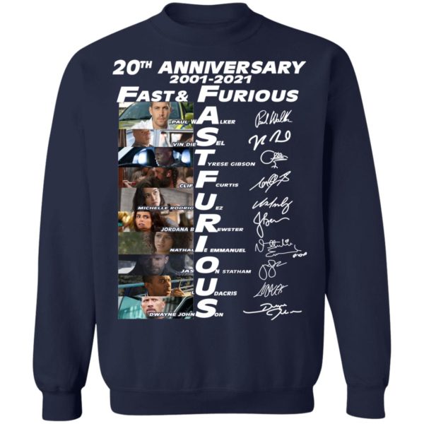 20th Anniversary Fast & Furious 2001 2021 Signature Shirt