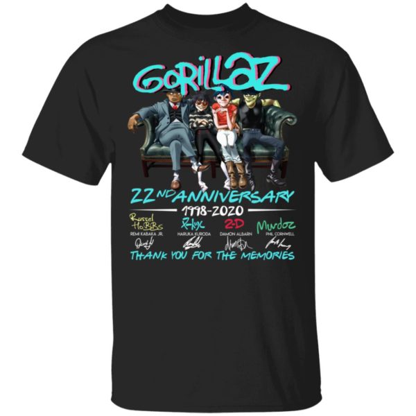 Gorillaz 22nd Anniversary 1998 2020 Memories Shirt