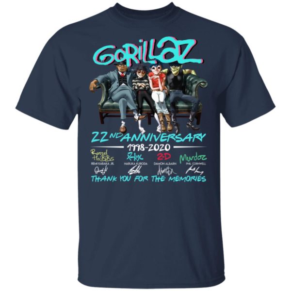 Gorillaz 22nd Anniversary 1998 2020 Memories Shirt