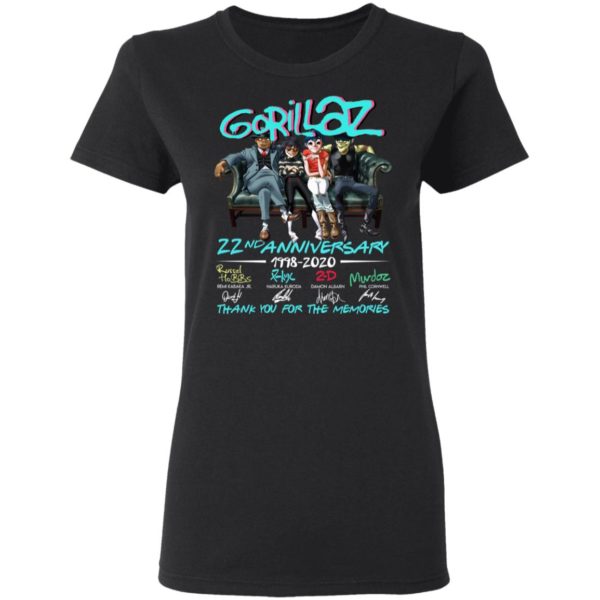 Gorillaz 22nd Anniversary 1998 2020 Memories Shirt