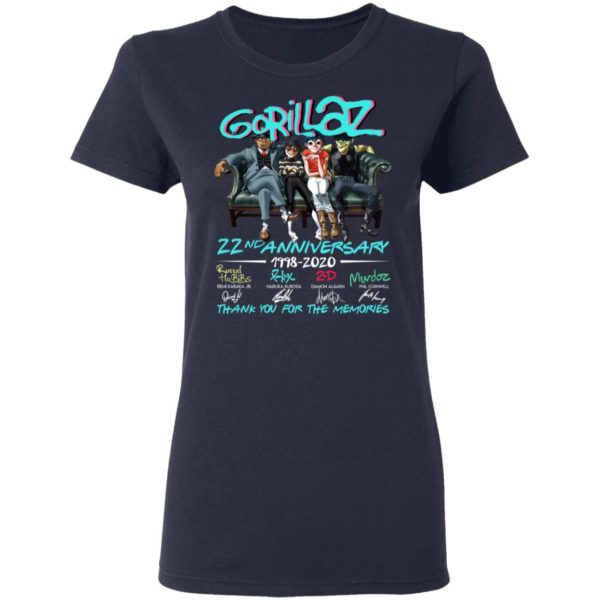 Gorillaz 22nd Anniversary 1998 2020 Memories Shirt