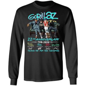 Gorillaz 22nd Anniversary 1998 2020 Memories Shirt image Gorillaz 22nd Anniversary 1998 2020 Memories Shirt