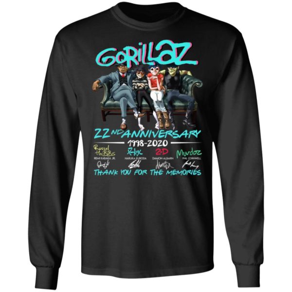 Gorillaz 22nd Anniversary 1998 2020 Memories Shirt