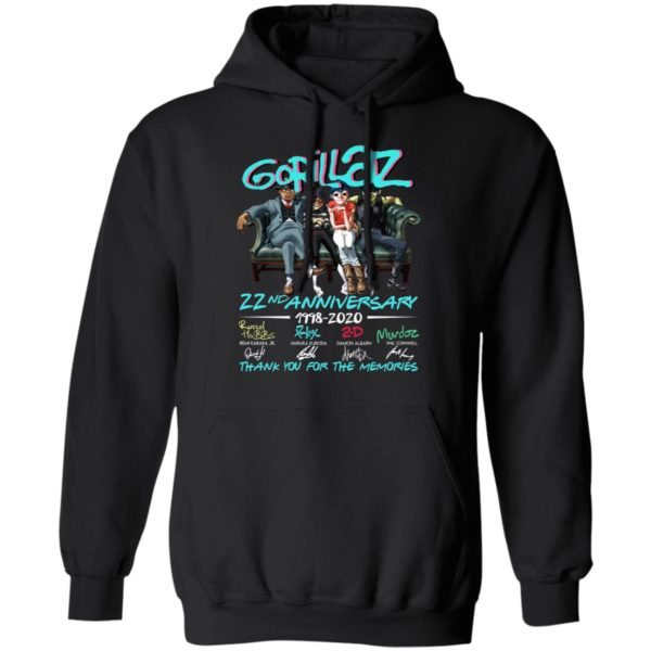 Gorillaz 22nd Anniversary 1998 2020 Memories Shirt