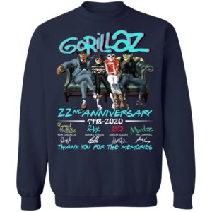 Gorillaz 22nd Anniversary 1998 2020 Memories Shirt image Gorillaz 22nd Anniversary 1998 2020 Memories Shirt