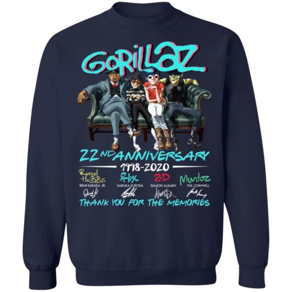Gorillaz 22nd Anniversary 1998 2020 Memories Shirt
