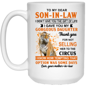 To My Dear Son In Law Tiger Mug
