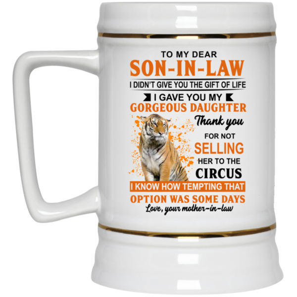To My Dear Son In Law Tiger Mug