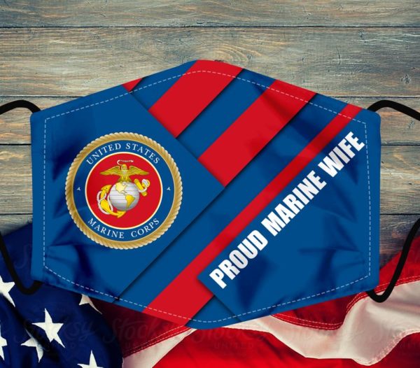 Proud Marine Wife Face Mask