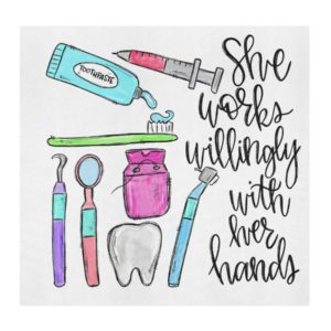 She Works Willingly With Her Handy Face Mask