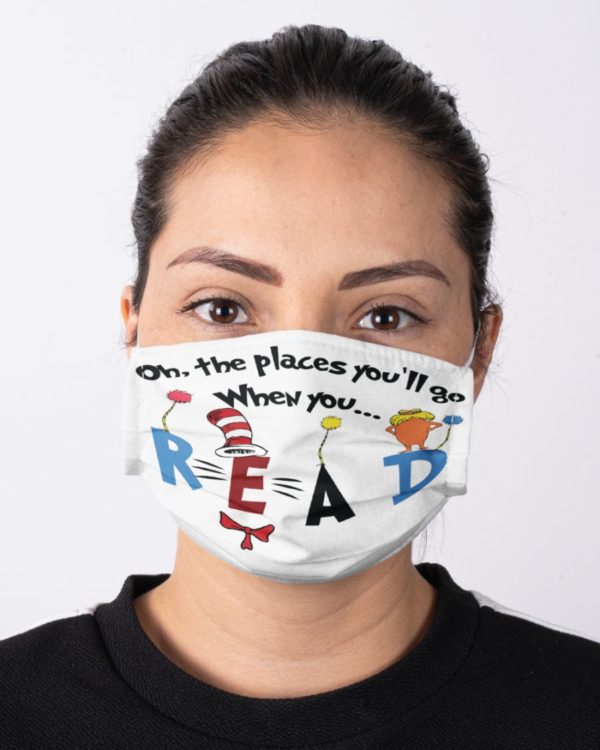 Oh, The Places You'll Go When You Read Face Mask