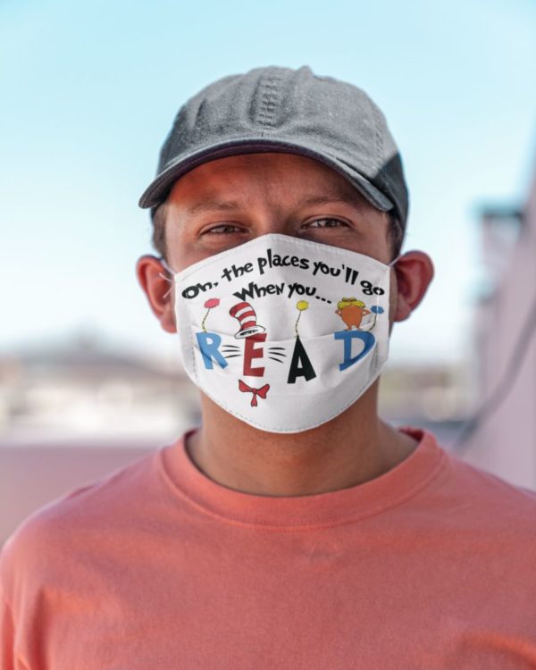 Oh, The Places You'll Go When You Read Face Mask