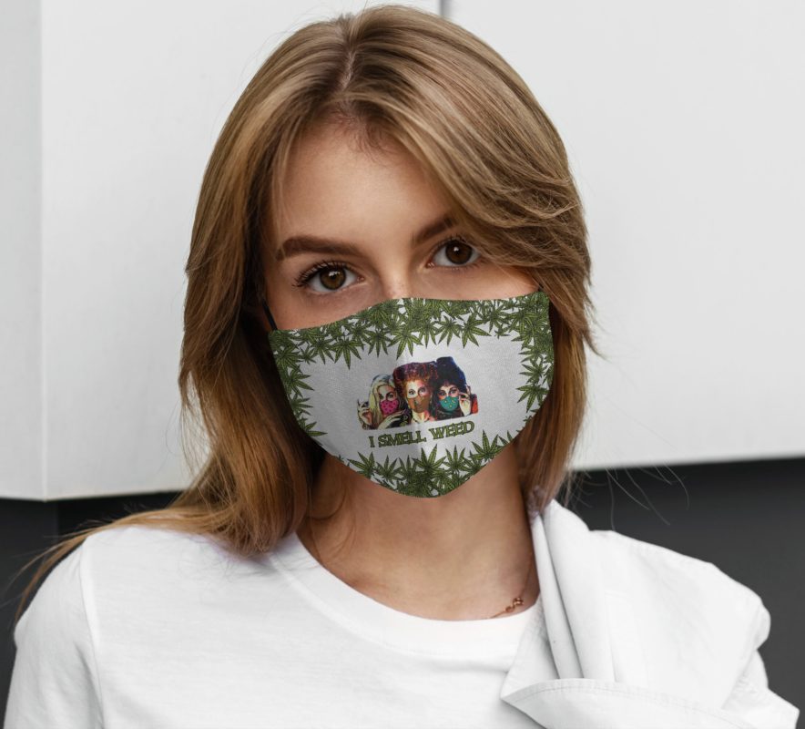 I Smell Weed Hocus Pocus Witch Face Mask2