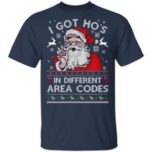 Santa I Got Ho’s In Different Area Codes Christmas Shirt
