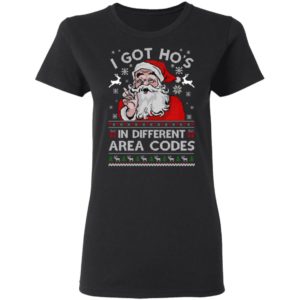 Santa I Got Ho’s In Different Area Codes Christmas Shirt