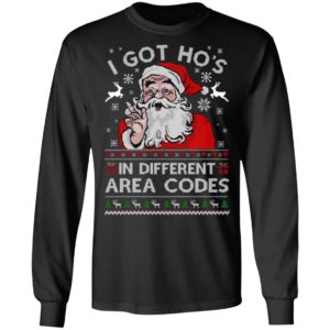 Santa I Got Ho’s In Different Area Codes Christmas Shirt