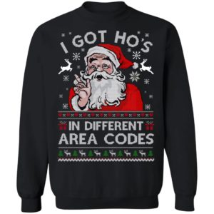 Santa I Got Ho’s In Different Area Codes Christmas Shirt
