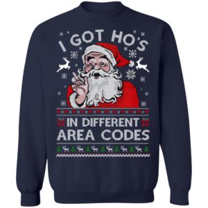 Santa I Got Ho’s In Different Area Codes Christmas Shirt